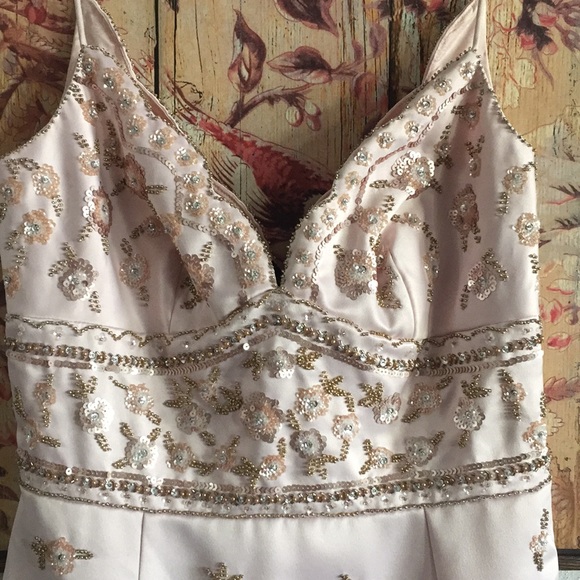 LAUNDRY BY SHELLI SEGAL BEADED PINK MIDI DRESS 4 - Picture 4 of 8